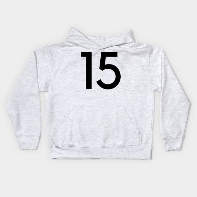 Fifteen - Number Text Kids Hoodie by Jled